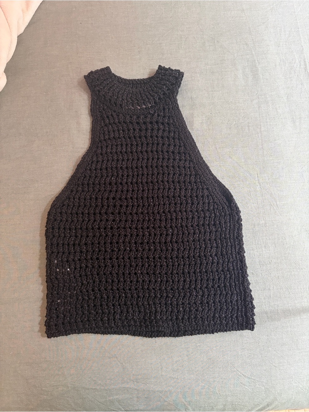 Mango Black Crochet Top